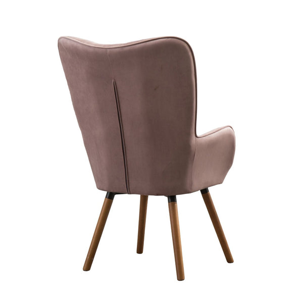 English Elm Doarnin Velvet Barrel Accent Chair Tufted Button Back with Solid Wood Legs for Living Rooms T2574P164269