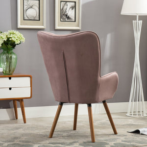 English Elm Doarnin Velvet Barrel Accent Chair Tufted Button Back with Solid Wood Legs for Living Rooms T2574P164269