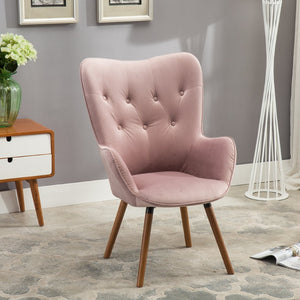 English Elm Doarnin Velvet Barrel Accent Chair Tufted Button Back with Solid Wood Legs for Living Rooms T2574P164269