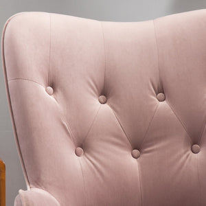 English Elm Doarnin Velvet Barrel Accent Chair Tufted Button Back with Solid Wood Legs for Living Rooms T2574P164269