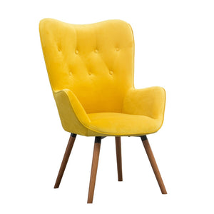 English Elm Doarnin Velvet Barrel Accent Chair with Button Tufted Back and Solid Wood Legs Yellow T2574P164271