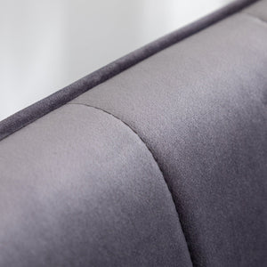 English Elm Leiria Wingback Velvet Tufted Accent Chair with Matching Ottoman Mid-century Lounge Gray T2574P164273
