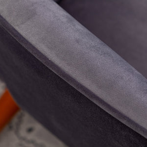 English Elm Leiria Wingback Velvet Tufted Accent Chair with Matching Ottoman Mid-century Lounge Gray T2574P164273