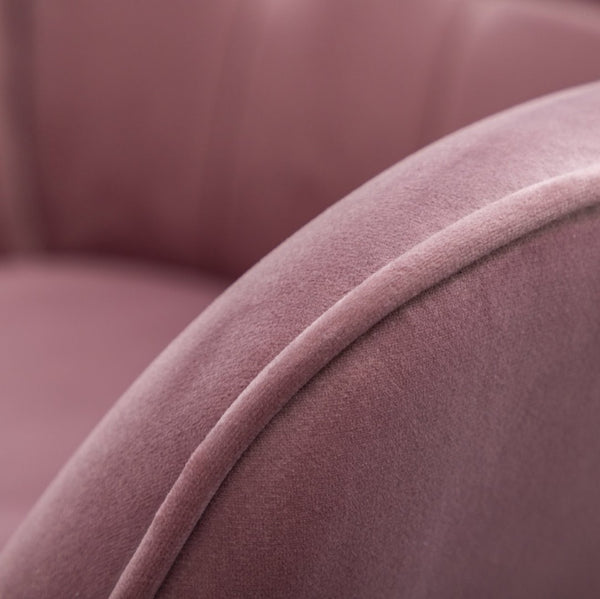 English Elm Leiria Wingback Velvet Tufted Accent Chair with Matching Ottoman Mid-century Lounge Mauve T2574P164274