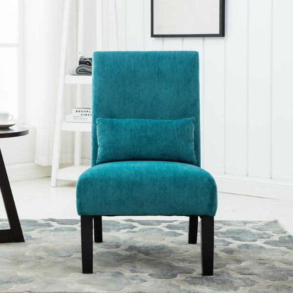 English Elm Pisano Chenille Armless Accent Chair with Graffiti Weave and Espresso Wood Legs T2574P164276