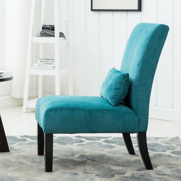 English Elm Pisano Chenille Armless Accent Chair with Graffiti Weave and Espresso Wood Legs T2574P164276