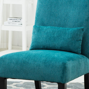 English Elm Pisano Chenille Armless Accent Chair with Graffiti Weave and Espresso Wood Legs T2574P164276