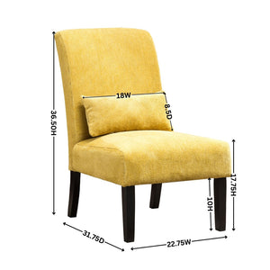 English Elm Pisano Chenille Armless Accent Chair with Graffiti Weave and Espresso Wood Legs T2574P164276