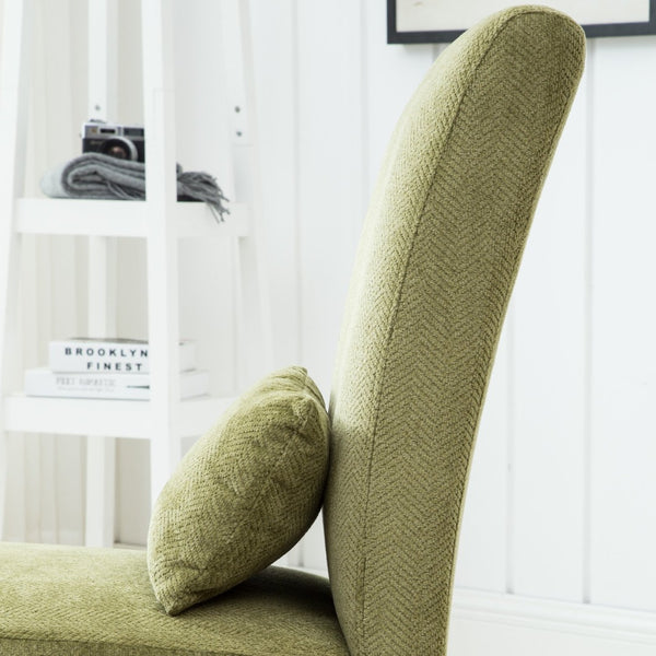 English Elm Pisano Chenille Armless Accent Chair with Graffiti Weave and Espresso Wood Legs Green T2574P164500