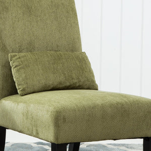 English Elm Pisano Chenille Armless Accent Chair with Graffiti Weave and Espresso Wood Legs Green T2574P164500