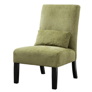 English Elm Pisano Chenille Armless Accent Chair with Graffiti Weave and Espresso Wood Legs Green T2574P164500