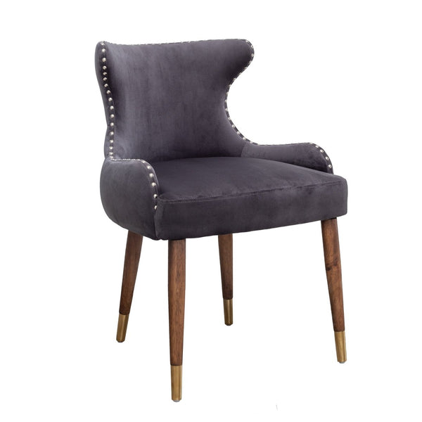 English Elm Lindale Velvet Accent Chair with Button Tufting Nailhead Trim and Rubberwood Legs T2574P164505