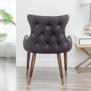 English Elm Lindale Velvet Accent Chair with Button Tufting Nailhead Trim and Rubberwood Legs T2574P164505