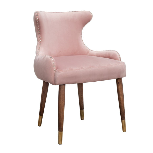 English Elm Lindale Velvet Button Tufted Accent Chair with Nailhead Trim and Gold Tipped Legs T2574P164506