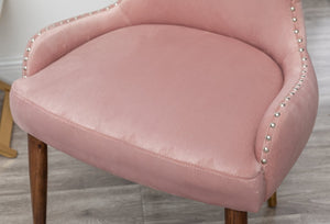 English Elm Lindale Velvet Button Tufted Accent Chair with Nailhead Trim and Gold Tipped Legs T2574P164506