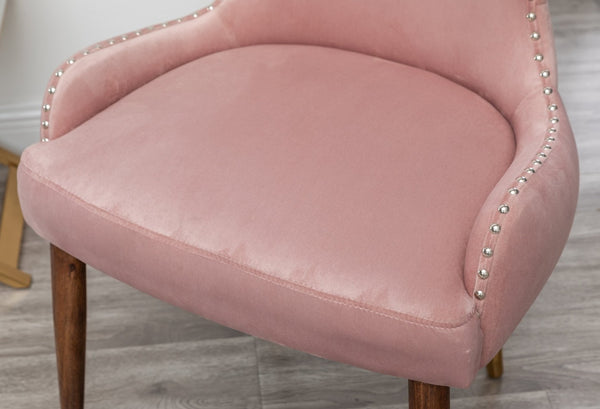 English Elm Lindale Velvet Button Tufted Accent Chair with Nailhead Trim and Gold Tipped Legs T2574P164506