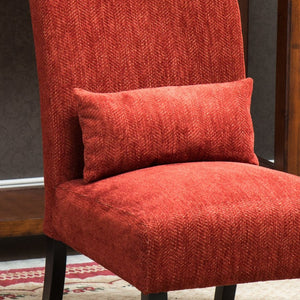 English Elm Pisano Chenille Armless Accent Chair with Graffiti Weave and Espresso Wood Legs Red T2574P164517