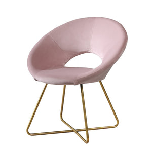 English Elm Slatina Plush Faux Fur Barrel Chair with Gold Sled Base for Bedroom or Living Room Pink T2574P164522
