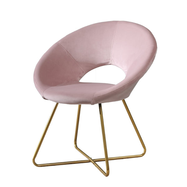 English Elm Slatina Plush Faux Fur Barrel Chair with Gold Sled Base for Bedroom or Living Room Pink T2574P164522
