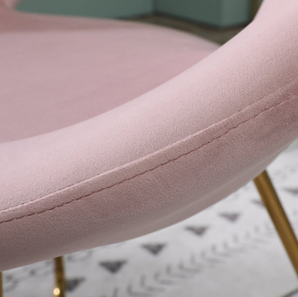 English Elm Slatina Plush Faux Fur Barrel Chair with Gold Sled Base for Bedroom or Living Room Pink T2574P164522