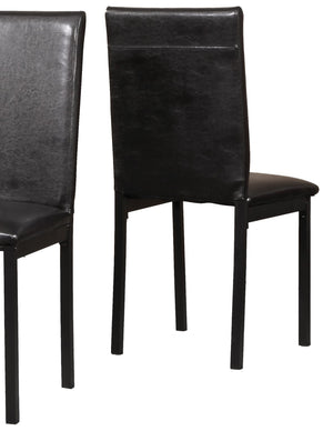 English Elm Noyes Faux Leather Upholstered Dining Chair Set of 4 Sleek Metal Frame Modern Black T2574P164524