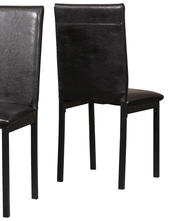 English Elm Noyes Faux Leather Upholstered Dining Chair Set of 4 Sleek Metal Frame Modern Black T2574P164524