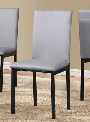 English Elm Noyes Faux Leather Upholstered Dining Chair Set of 4 Sleek Metal Frame Modern Gray T2574P164525