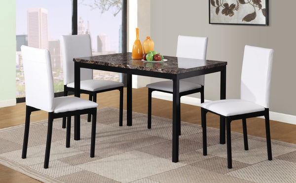 English Elm Noyes Faux Leather Upholstered Dining Chair Set of 4 Sleek Metal Frame Modern White T2574P164527