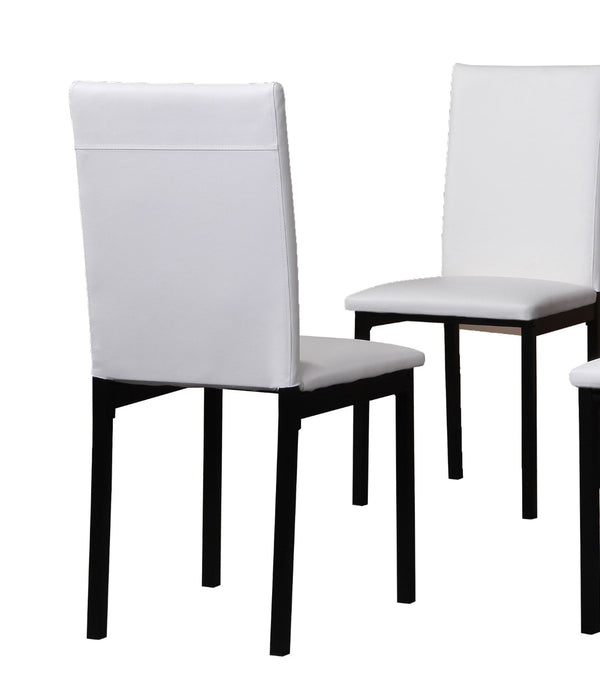 English Elm Noyes Faux Leather Upholstered Dining Chair Set of 4 Sleek Metal Frame Modern White T2574P164527
