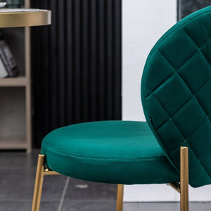 English Elm Amoa Tufted Velvet Dining Chair Set of Two with Gold Legs for Elegant Meals Green T2574P164530