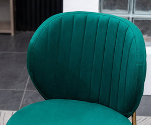English Elm Amoa Tufted Velvet Dining Chair Set of Two with Gold Legs for Elegant Meals Green T2574P164530