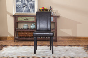 English Elm Urban Leatherette Parsons Dining Chair Set Solid Wood Legs Sleek Modern Seating Brown T2574P164533