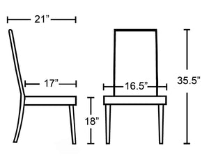 English Elm Urban Leatherette Parsons Dining Chair Set Solid Wood Legs Sleek Modern Seating Brown T2574P164533
