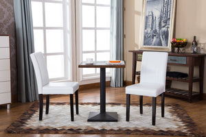 English Elm Urban Leatherette Parsons Dining Chair Set Solid Wood Legs Sleek Modern Seating White T2574P164535