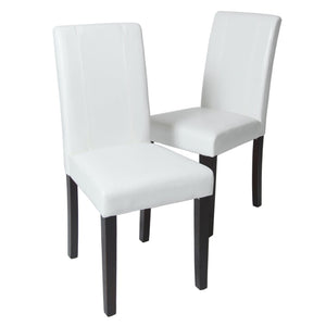 English Elm Urban Leatherette Parsons Dining Chair Set Solid Wood Legs Sleek Modern Seating White T2574P164535