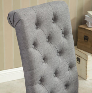 English Elm Habit Tufted Parsons Dining Chairs Set of 2 Solid Oak Wood Frame Upholstered Gray T2574P164543