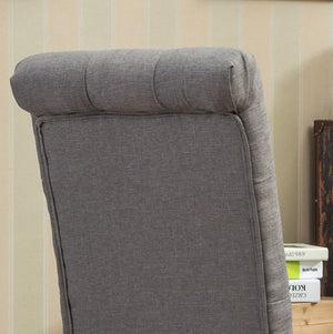 English Elm Habit Tufted Parsons Dining Chairs Set of 2 Solid Oak Wood Frame Upholstered Gray T2574P164543