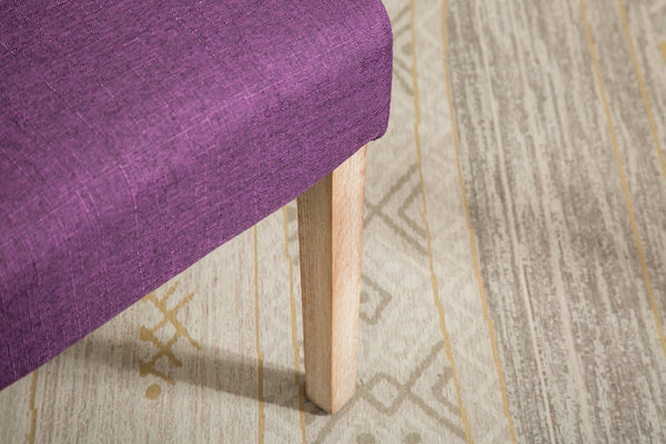 English Elm Habit Tufted Parsons Dining Chairs Set of 2 Solid Oak Wood Frame Upholstered Purple T2574P164544