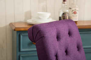 English Elm Habit Tufted Parsons Dining Chairs Set of 2 Solid Oak Wood Frame Upholstered Purple T2574P164544