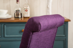 English Elm Habit Tufted Parsons Dining Chairs Set of 2 Solid Oak Wood Frame Upholstered Purple T2574P164544