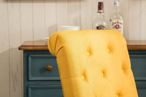 English Elm Habit Tufted Parsons Dining Chairs Set of 2 Solid Oak Wood Frame Upholstered Yellow T2574P164546