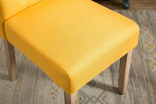 English Elm Habit Tufted Parsons Dining Chairs Set of 2 Solid Oak Wood Frame Upholstered Yellow T2574P164546