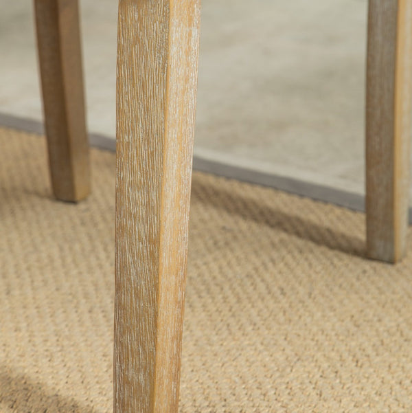 English Elm Mod Parsons Dining Chairs Solid Oak Brass Nailhead Linen Upholstered Set of 2 T2574P164550