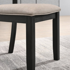 English Elm Windvale Cross-back Rubberwood Dining Chairs with Linen Seat Cushions Set of 2 T2574P164561