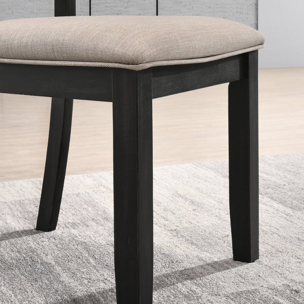 English Elm Windvale Cross-back Rubberwood Dining Chairs with Linen Seat Cushions Set of 2 T2574P164561