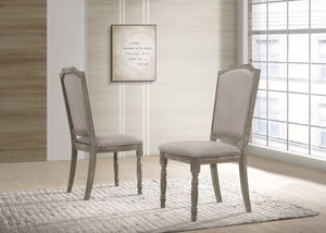 English Elm Ferran Hardwood Dining Chairs Set of 2 Distressed Gray Farmhouse Turned Leg Design T2574P164567