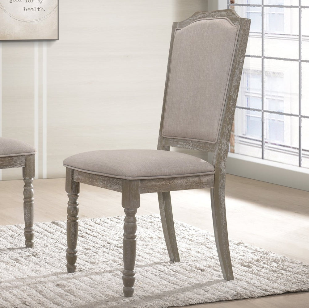 English Elm Ferran Hardwood Dining Chairs Set of 2 Distressed Gray Farmhouse Turned Leg Design T2574P164567
