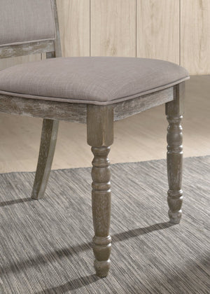 English Elm Ferran Hardwood Dining Chairs Set of 2 Distressed Gray Farmhouse Turned Leg Design T2574P164567