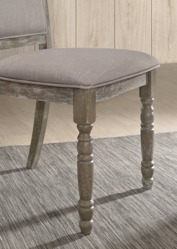 English Elm Ferran Hardwood Dining Chairs Set of 2 Distressed Gray Farmhouse Turned Leg Design T2574P164567