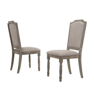 English Elm Ferran Hardwood Dining Chairs Set of 2 Distressed Gray Farmhouse Turned Leg Design T2574P164567